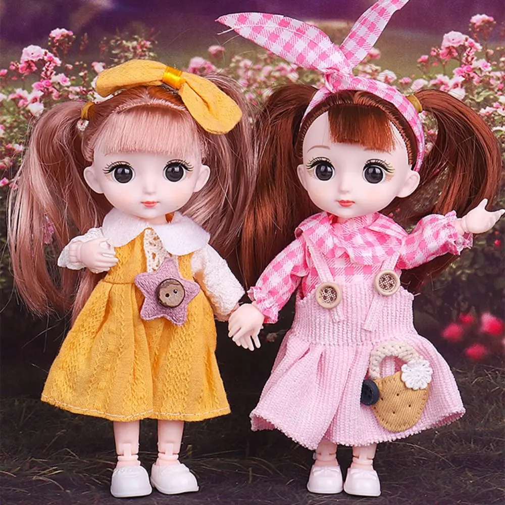 

1/12 BJD Cute BJD Doll with Clothes with Clothes Cute Face Mini Girl Doll with Clothes Blue Eyes with Shoes