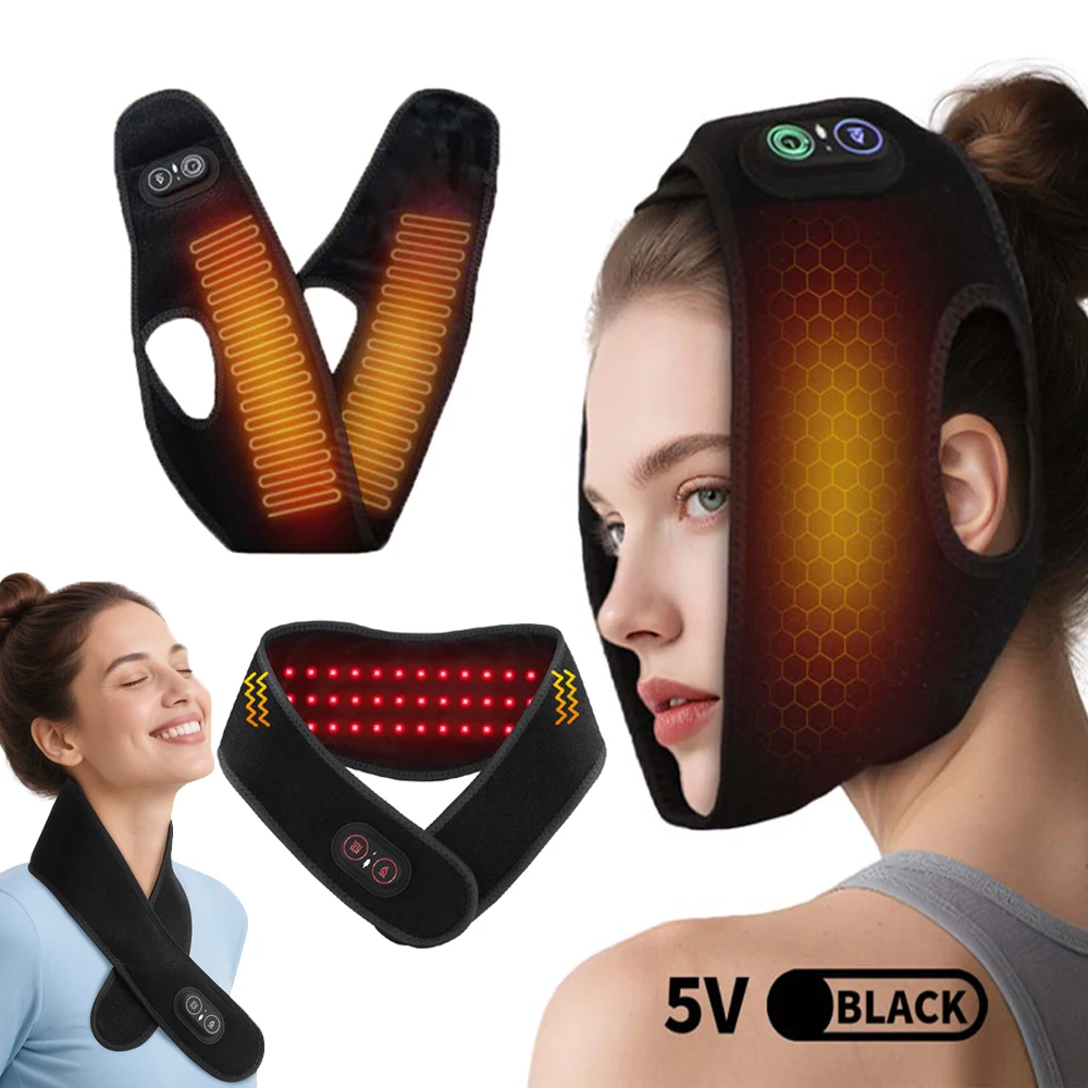 

Electric Cordless Face Heating Wrap Heated Neck Massager Face Lifting Bandage Heating Pad Jaw Relief for Face Chin Wisdom