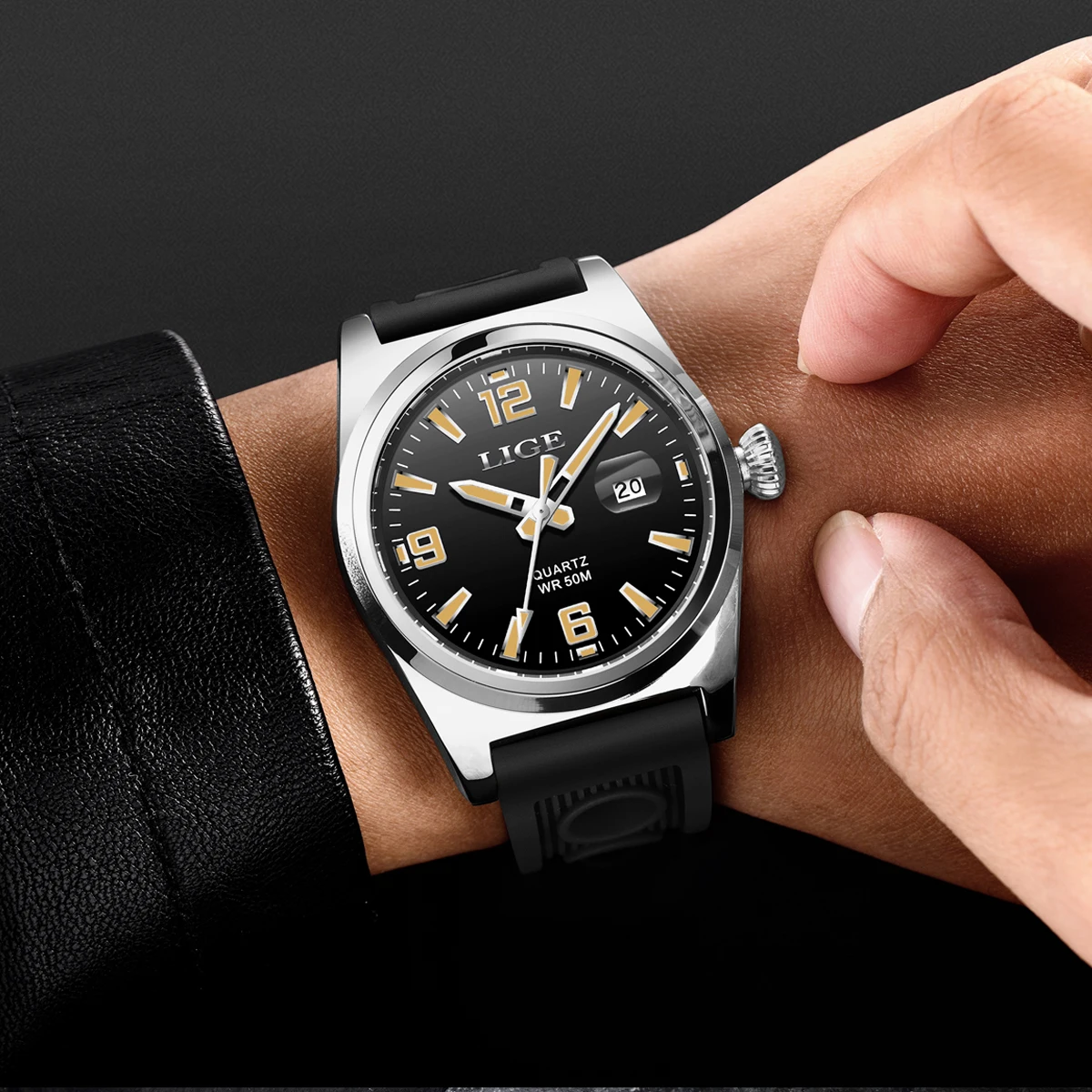 LIGE 2026 New Fashion Watch Men 50M Waterproof Luminous Date Clock Sport Watches Mens Quartz Wristwatch Relogio Masculino