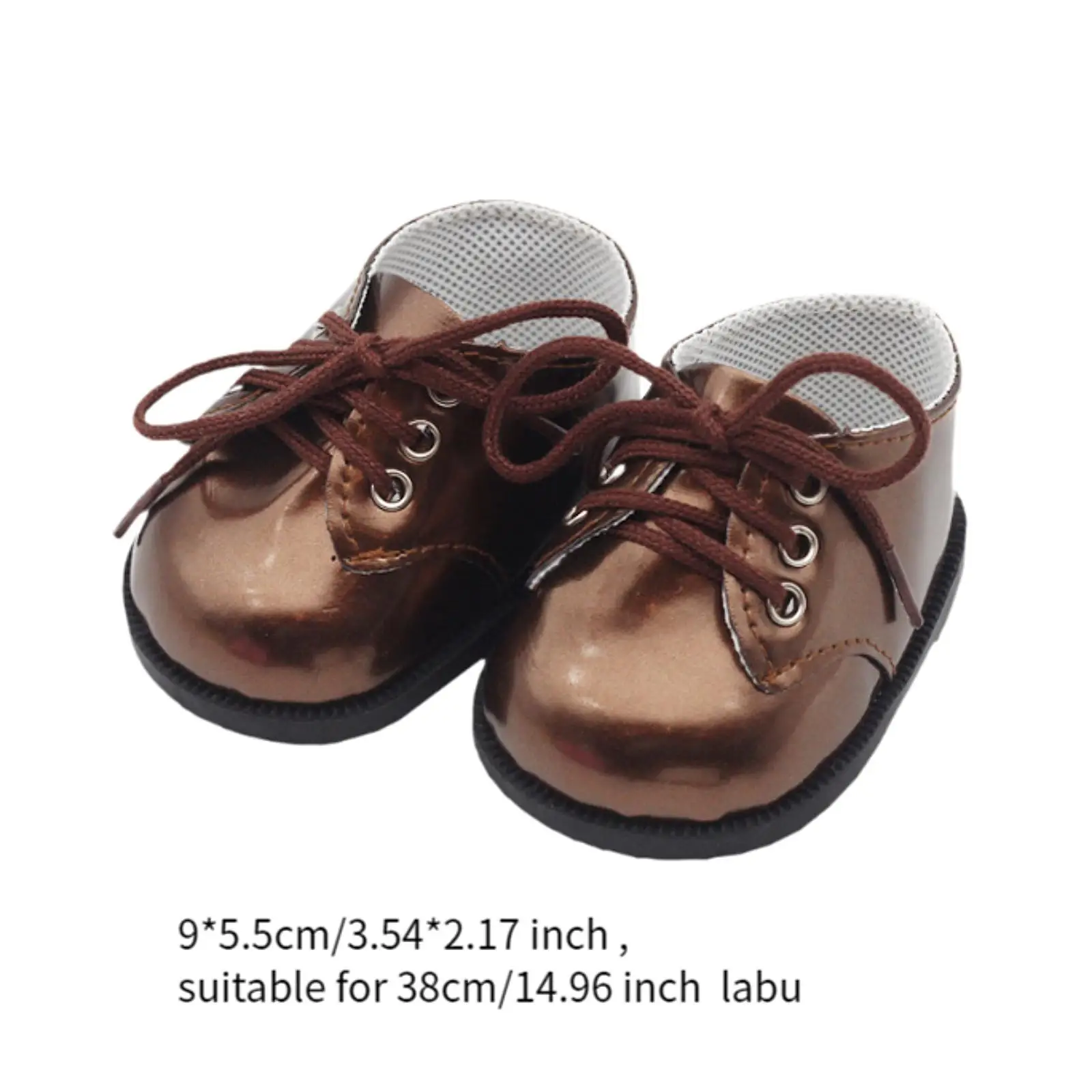 Plush Figure PU Leather Shoes Make Your Own Dolls Casual Shoes Lace up Shoes for 38cm Dolls