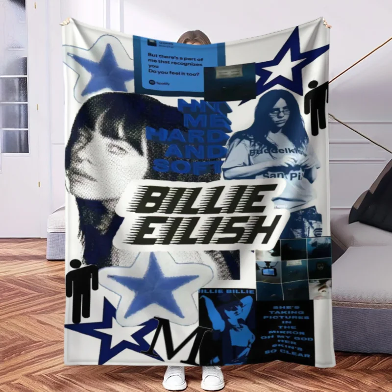 Ultimate Billie Eilish Pop Star Throw Blanket Giant Plush Decor Cozy Bed Cover Gift Merchandise for Music Fans Friends Lover