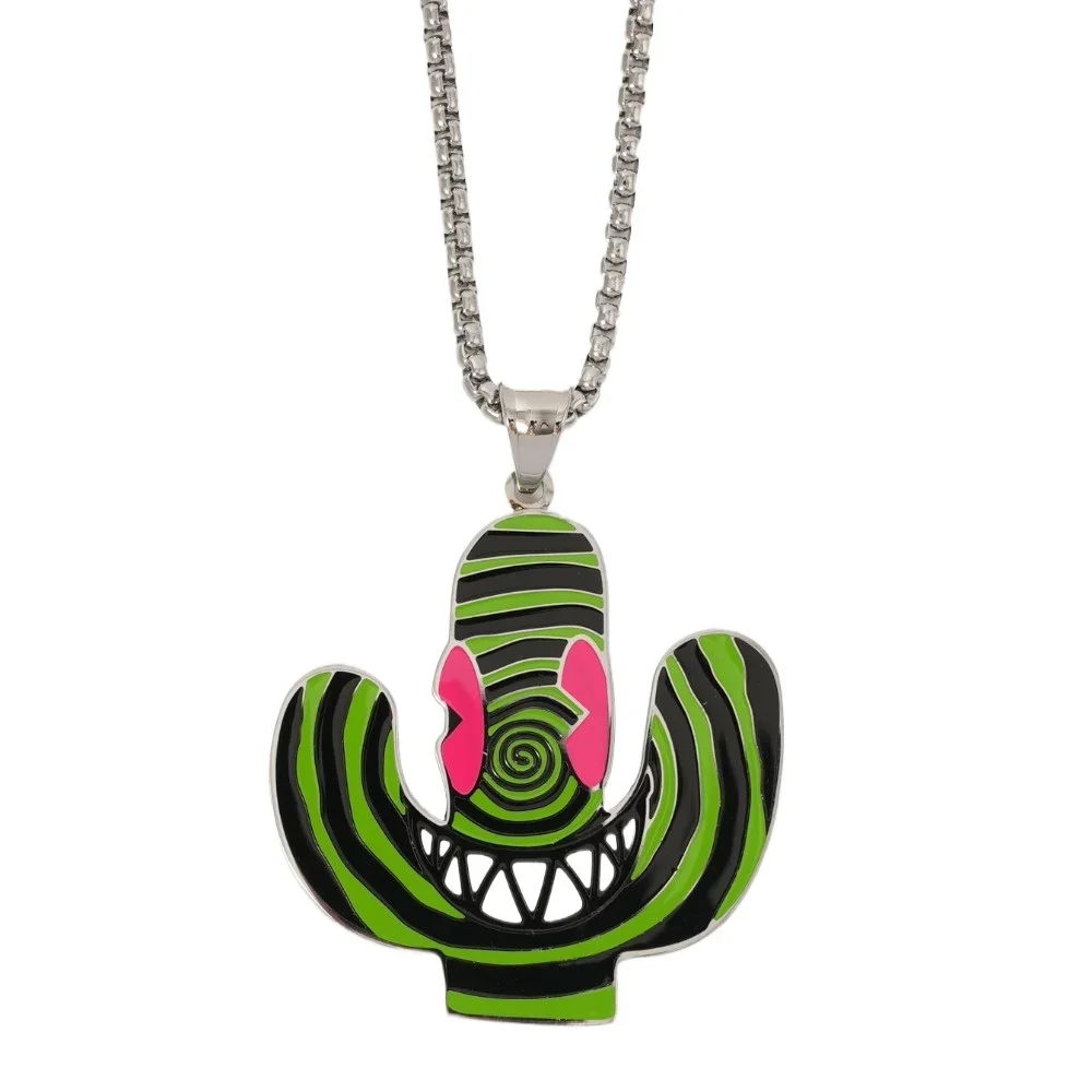 

Hip hop Solid Cactus Pendant Necklace Zinc Alloy Material Street Fashion Punk Men's and Women's Necklace