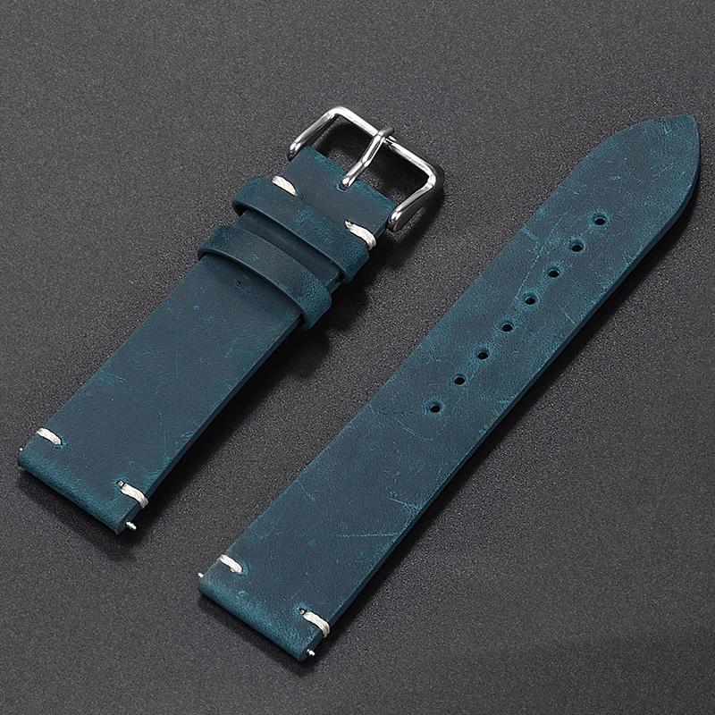 Vintage Leather Watch Strap for Seiko for Rolex Band 18/20mm 21mm 22mm 24mm Stitching Cowhide Strap Men Women Universal Bracelet