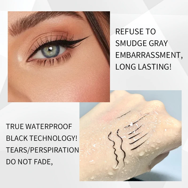 1pcs Long-lasting hard-tipped gel eye ultra- fine waterproof black liquid eyeliner