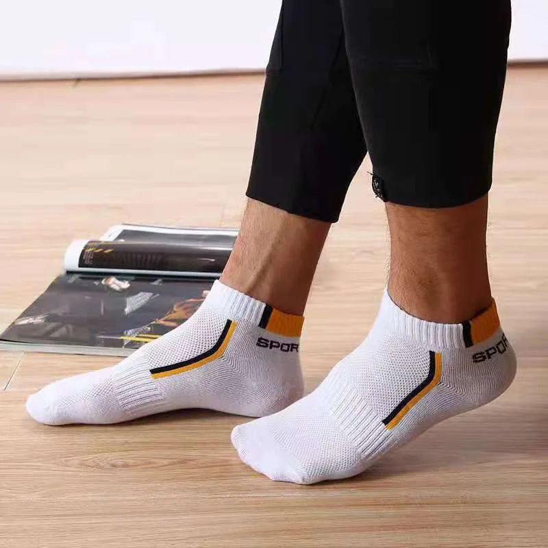 5 Pairs 2024 Fashion Breathable Boat Socks Comfortable Casual Socks Male White Hot Sale Summer Cotton Man Short Socks