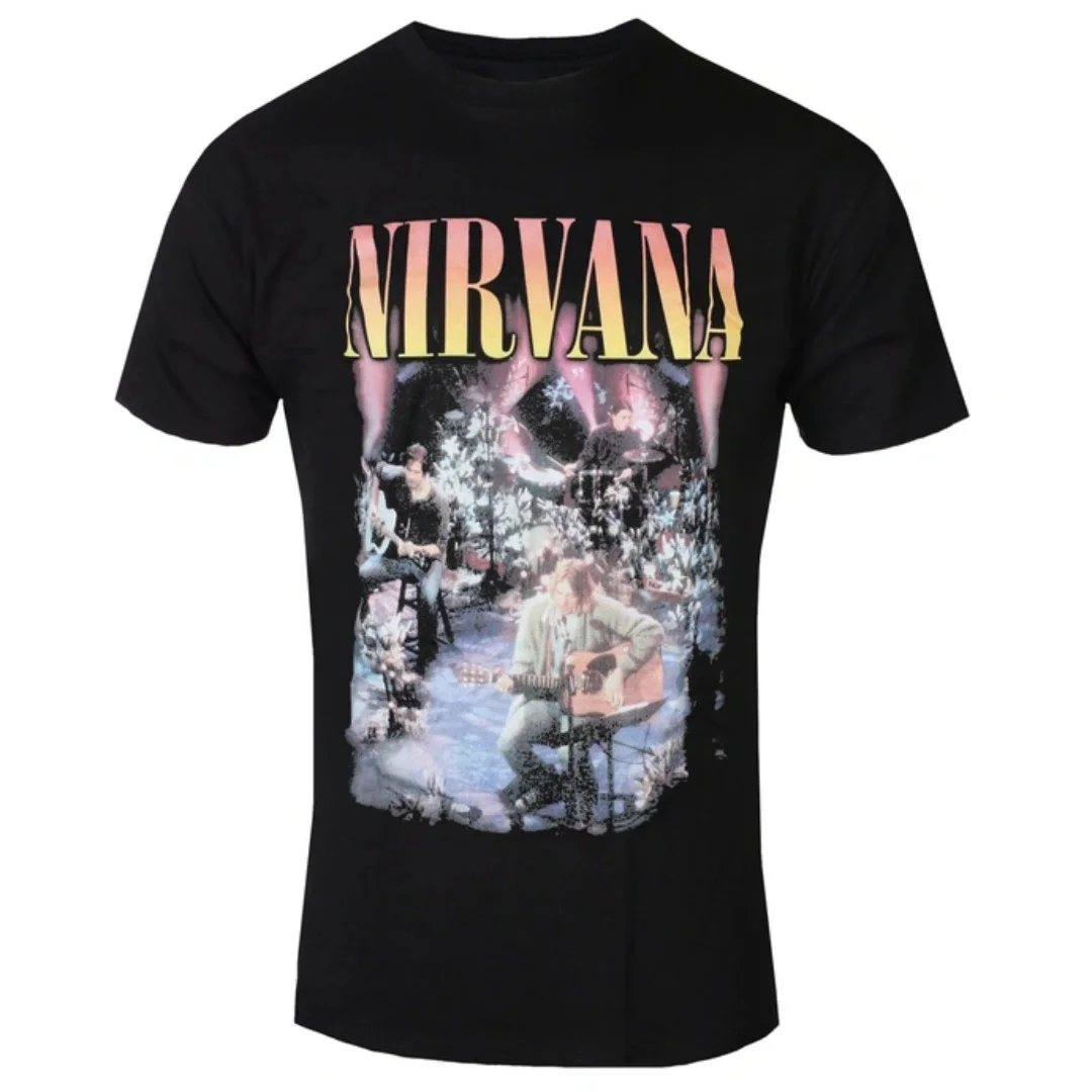 Nirvana - Unplugged Photo Artistic Patterns Summer Fashion T-Shirt Men Women Cotton T-shirt Casual Street Classic Band T-shirt
