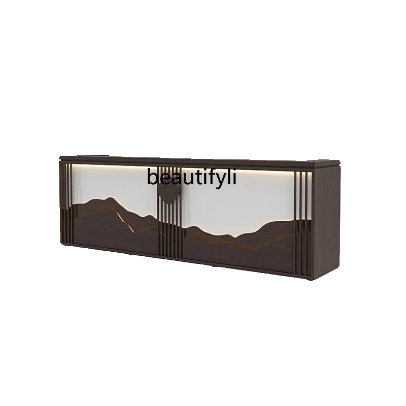 

LJYNew Chinese retro bar, restaurant hotel, bed and breakfast checkout page health center foot bath, reception desk