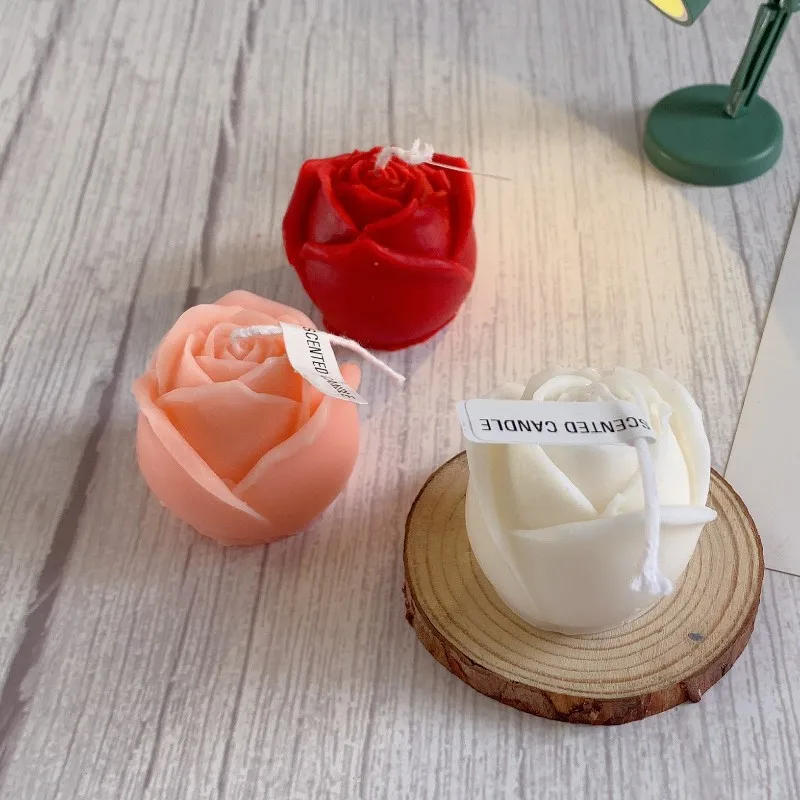 

Creative handmade large rose aromatic candle Home fragrance small ornament custom wedding scented candles Valentine's day gifts