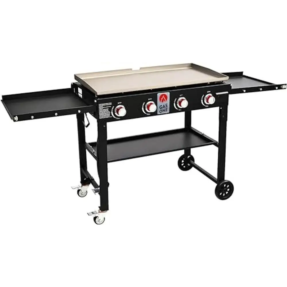 36-Inch Propane Flat Top Griddle Grill Station Portable 4 Burner Cooking Station Pre-Seasoned Griddle Delicious Meals Foldable