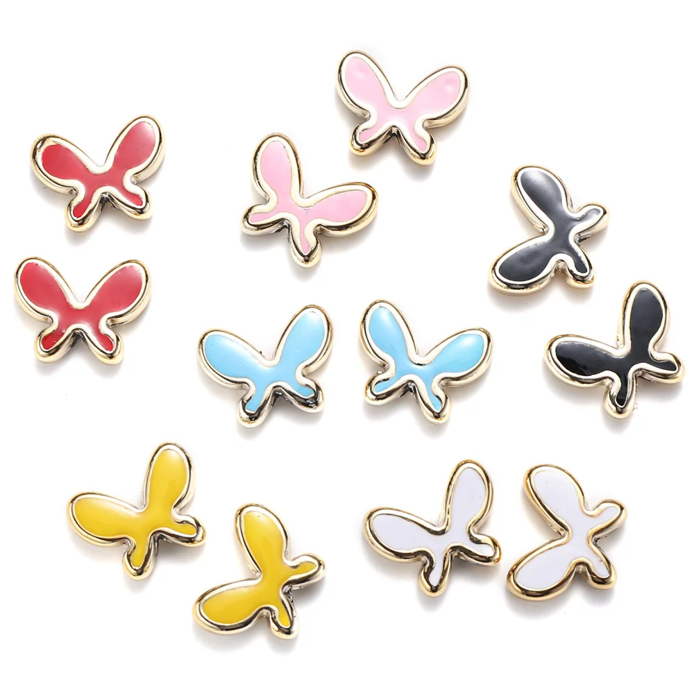 10 Stück 20 Stück 15x19mm Niedliche Schmetterling-Acrylperlen mit Goldrand in Bonbonfarben Lose Perlen für DIY-Halsketten, Armbänder und Schmuckzubehör – Detail 5