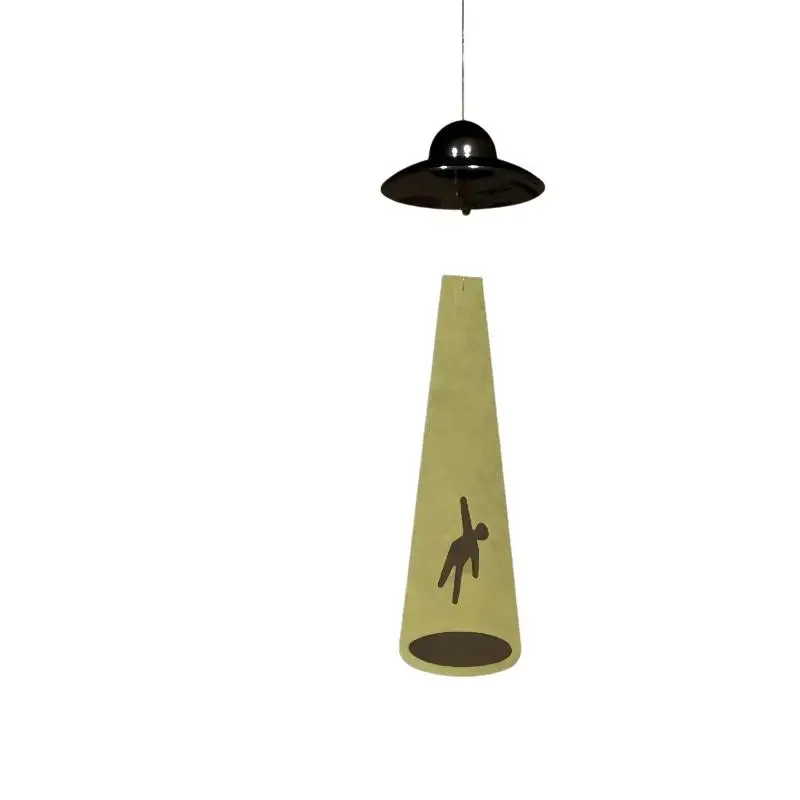 Kreatives UFO-Windspiel mit Alien-Abführungsmotiv, Schatteneffekt und leuchtendem Design für die Dekoration von Balkon, Terrasse und Haus – ein Geschenk für Weltraum-Fans. – Detail 6