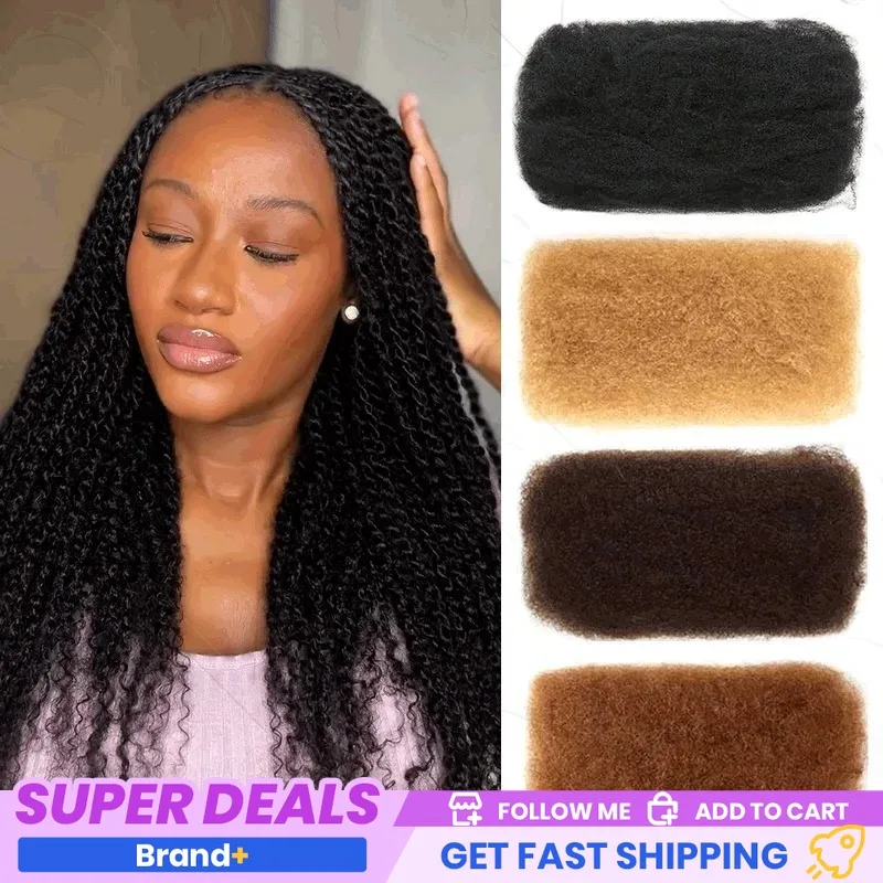 

Афро-кудрявые человеческие волосы 10 "-22" (50 г) Предварительно растянутые натуральный цвет 1B/2/4/светлый цвет qvr Волосы для плетения дредов Твист