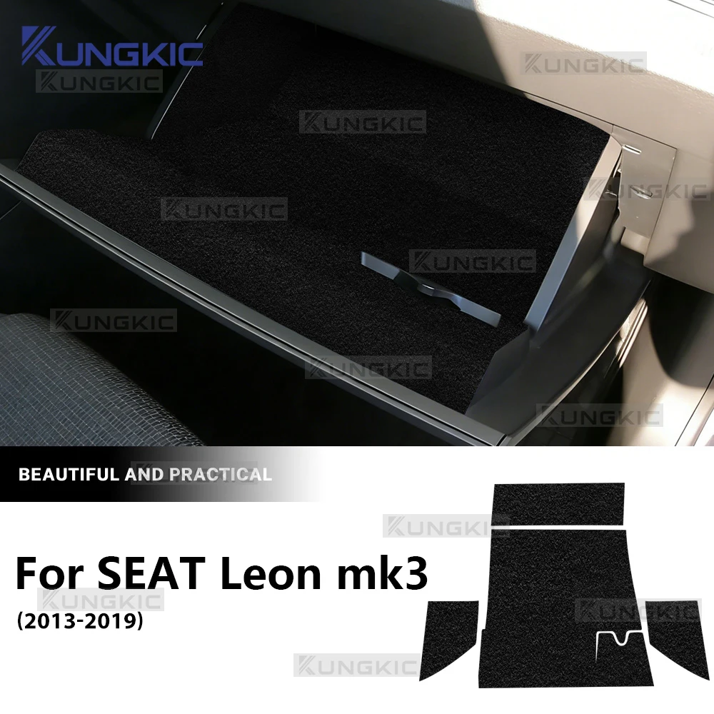 

For Seat Leon MK3 2013 2014 2015 2016 2017 2018 2019 Premium Suede Car Co-Pilot Toolbox Sticker Interior Trim Accessories