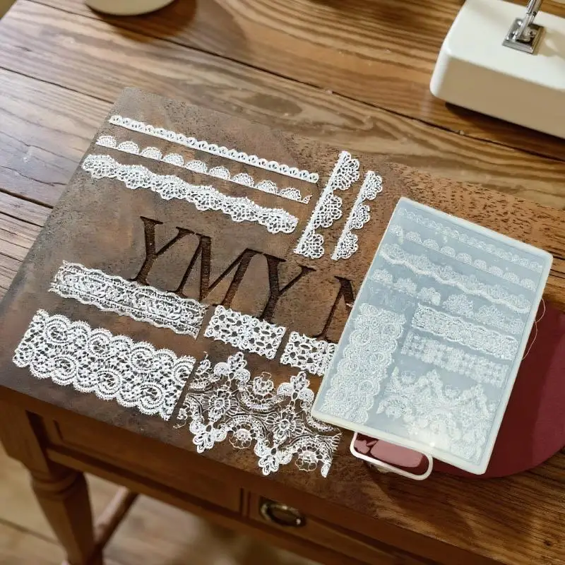 

3D силиконовые формы «сделай сам» для дизайна ногтей с кружевной лентой, прозрачные шаблоны для украшения украшений для ногтей