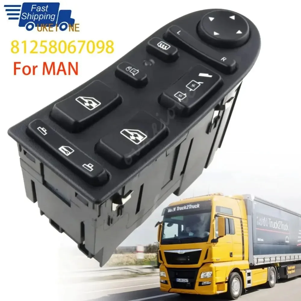 

Car Accessories 81258067098 for MAN TGA TGX Electric Power Master Window Switch Glass Lifter Control Button Replacement Parts