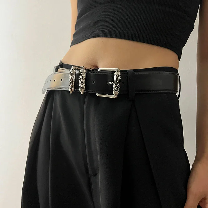 

Designer Belts For Women High Quality Luxury Y2K Female Waist Black Leather Waistband Girls Jeans Punk Corset Belt