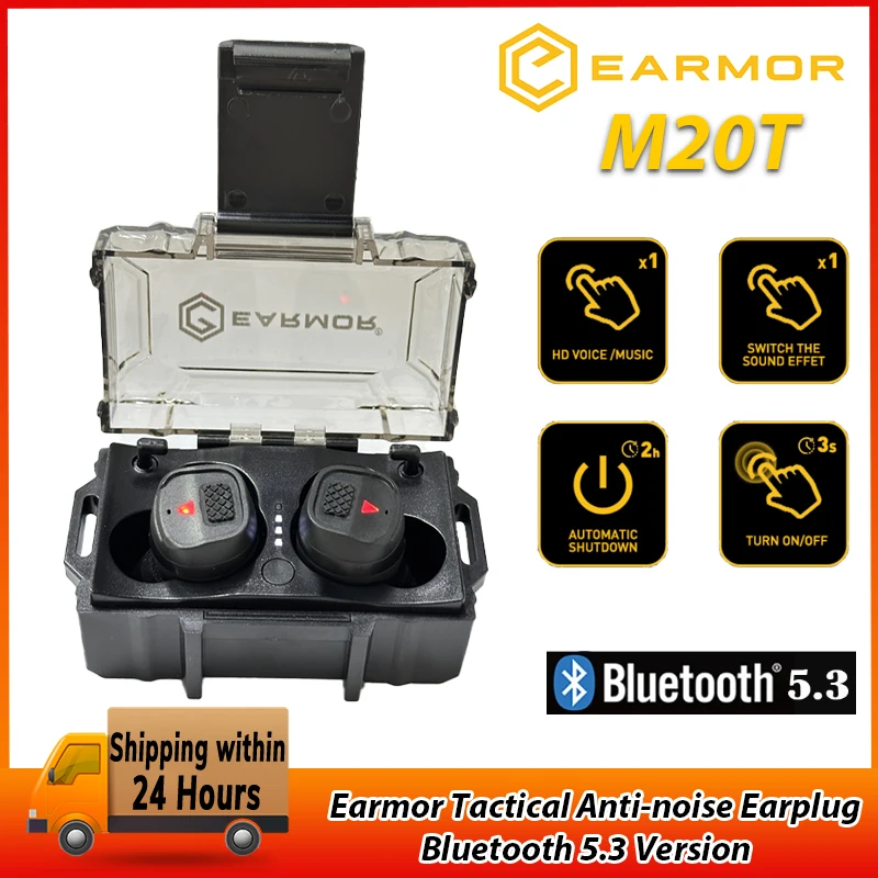 

2024 M20T NRR26dB Electronic Shooting Ear Protection Bluetooth5.3, Hearing Protection Ear Plugs with Ambient Sound Amplification