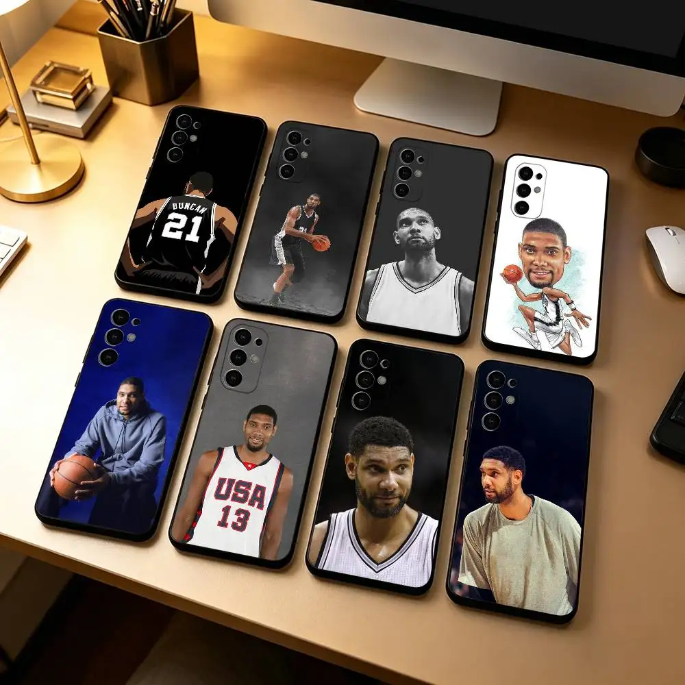 Basketball Sports Star Tim Duncan Phone Case Black Silicone Soft For Samsung S25,S24,S21,S22,S23,S30,Ultra,S20,Plus,Fe,Lite