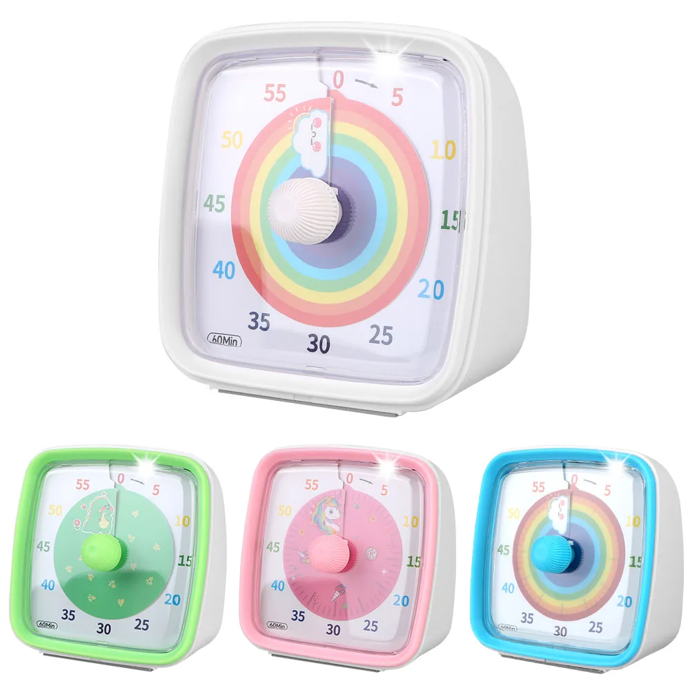 Alarm Clock 60 Minutes Kids Children Reminder Visual Timer Ultra Silent Countdown Timer Night Light Time Management Tool