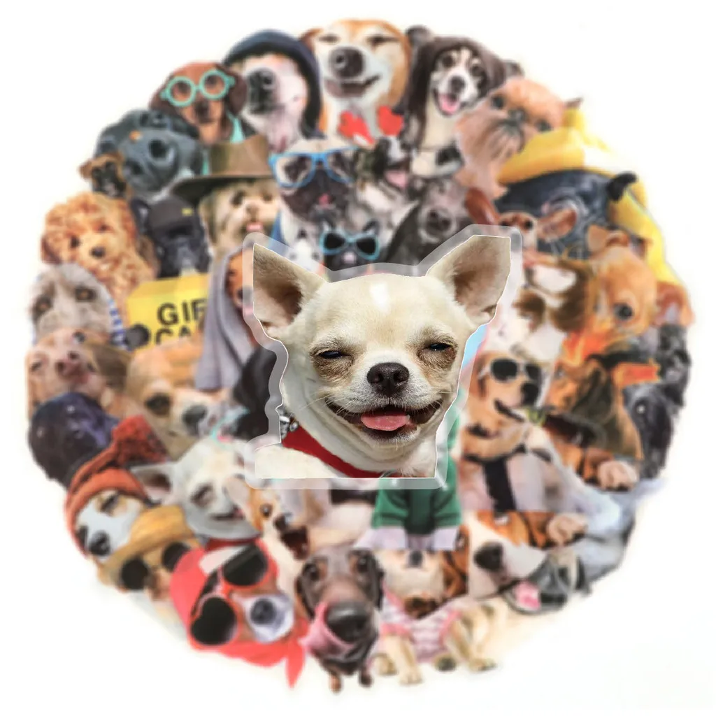 50pcs Transparent Clear Dog Emoji Stickers Waterproof Decals for Tech & Travel RecordingYourLife Store