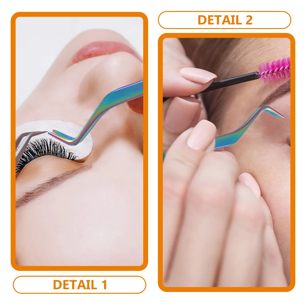 2Pcs Compact Eyelash Tweezer Small Convenient Lash Applicator Professional Makeup Tool Accessory Lash Separator Tool