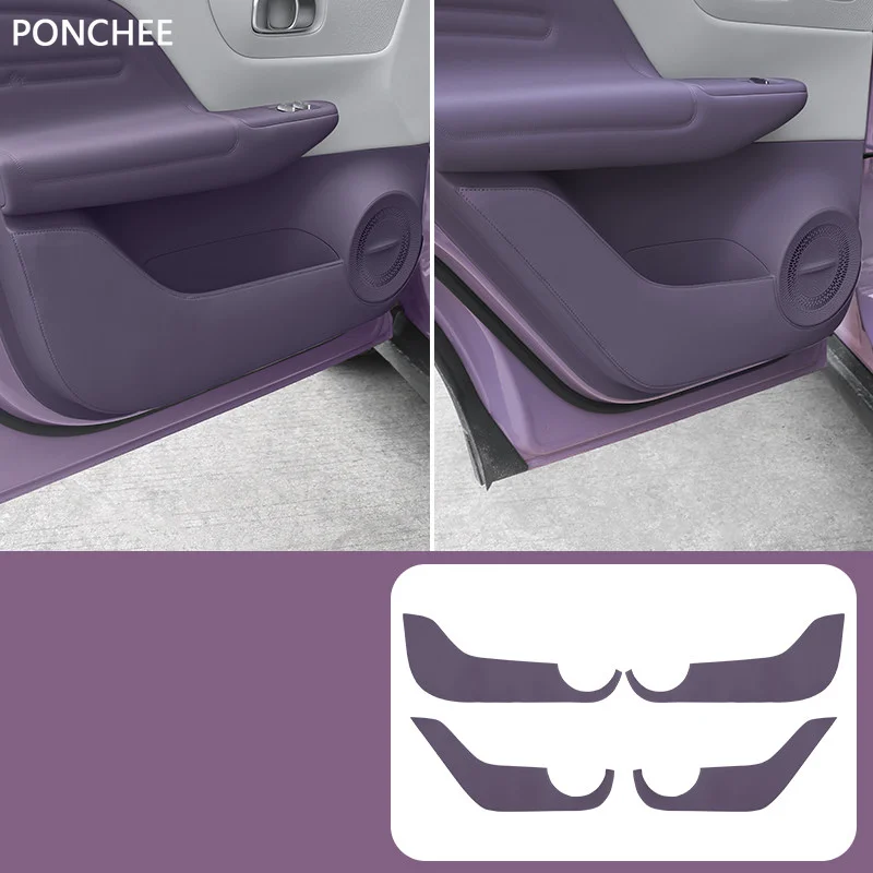 For Leapmotor B10 2025-2026 Door Anti-kick Pad Leather Door Panel Stickers Anti-pinch and Anti-scuff Automobile Supplies