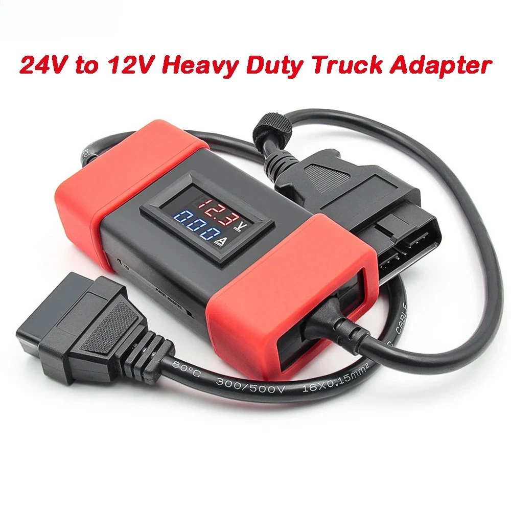 24V to 12V Heavy Duty Truck Diesel Adapter Connector Cable Tools use for Thinkdiag OBD2 Scanner and Launch Truck easydiag 2.0