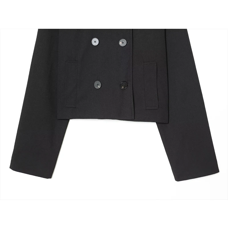 スタンドカラー レディース ジャケット コート 2025 秋 ダブルブレスト ルーズ 女性用 長袖 ジャケット ハイストリート カジュアル ショートコート