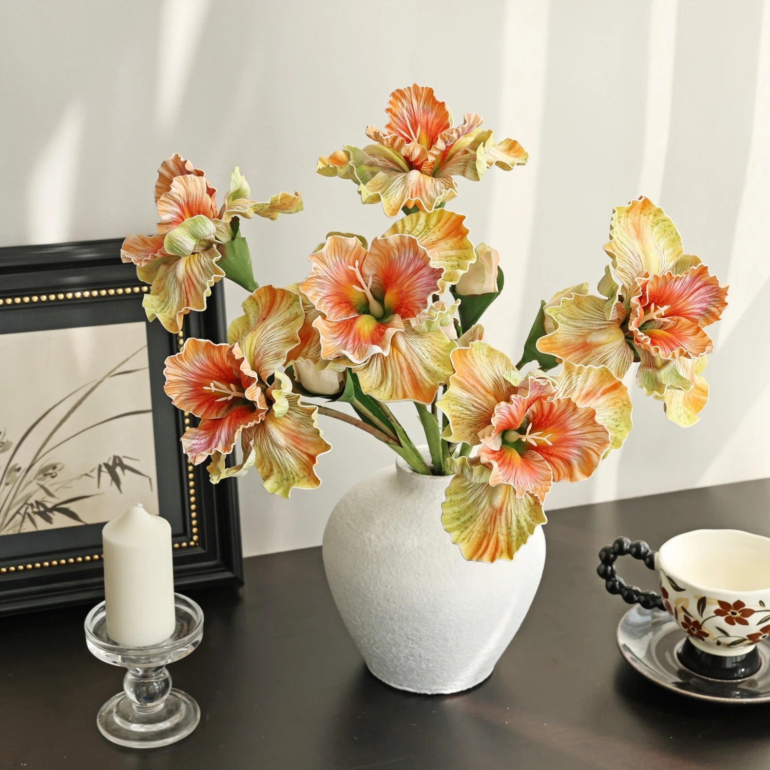 Künstliche Seidenblumen Iris für Zuhause, Zimmer, Tisch, Festival, Hochzeit, Kranz, Brautsträuße, Dekoration, Garten, Hof, Vase, DIY-Geschenke – Detail 3