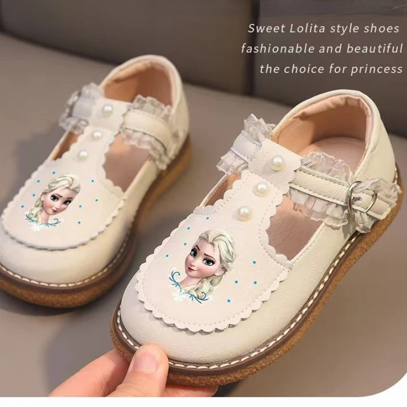 Disney Leren Casual Schoenen Voor Kinderen Meisjes Lente Frozen Prinses Meisjes Zachte Zool Antislip Schoenen Baby Schoenen Lolita Meisjes