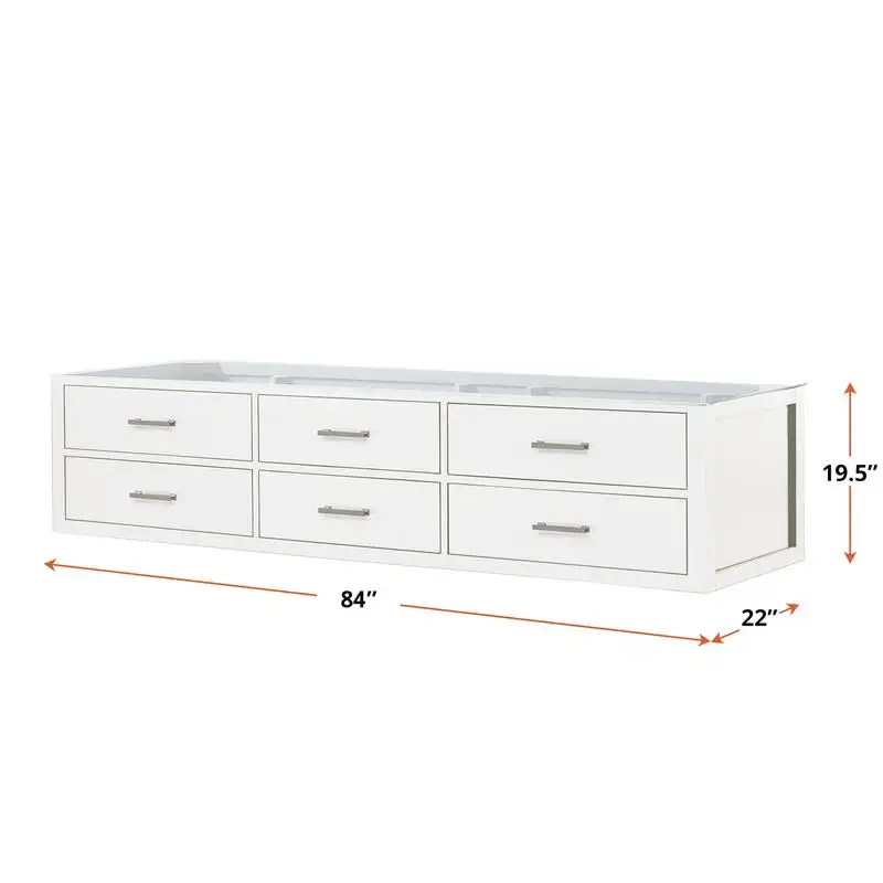 حمام مزدوج أبيض مقاس 84 بوصة - عمق 22 بوصة، تصميم أنيق للحمامات الحديثة #5