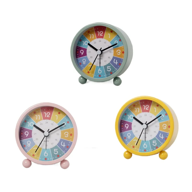 Children students special cartoon creative boys and girls desktop mute clock wake up magic device