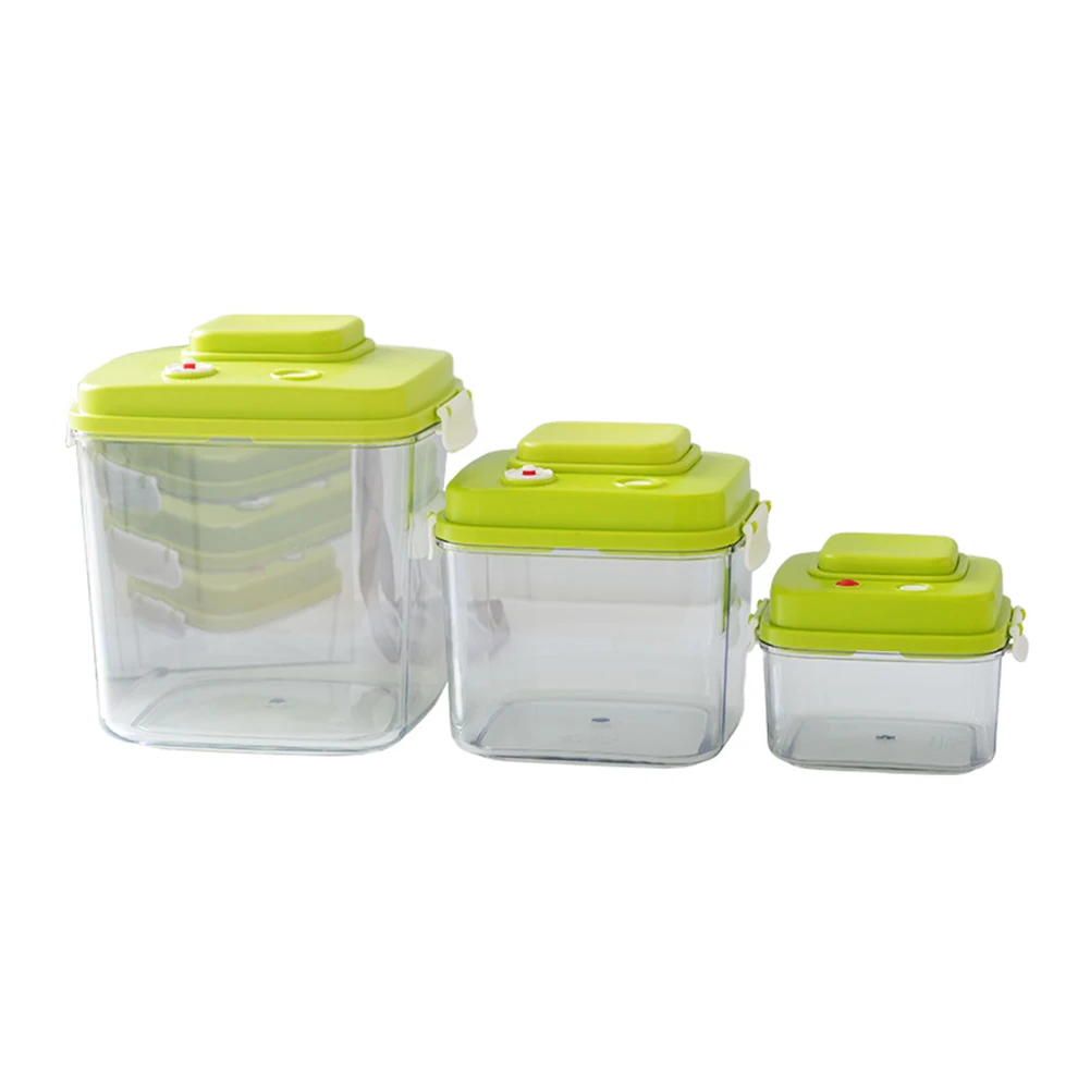 3Pcs Food Storage Container Large Capacity Vacuum Food Organizer Moisture-proof Airtight Food Storage Box for Kitchen Storage