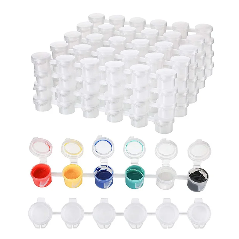 144 شرائط 2 مللي شرائط طلاء فارغة أواني أكواب الطلاء حاويات تخزين واضحة لوازم الحرف اللوحة 864 أوعية في المجموع #2