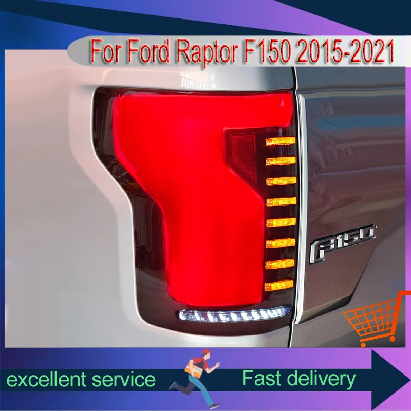 

Стайлинг автомобилей для Ford Raptor F150 F-150 2015-2021, задний фонарь DRL, задний фонарь, указатель поворота, светодиодные лампы, автоаксессуары