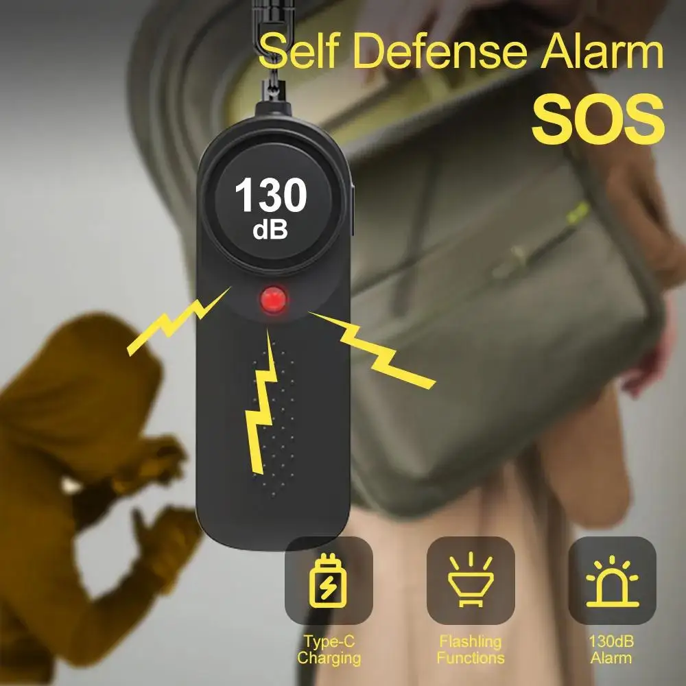 130dB Protect Alert Personal Alarm for Women Self Defense Personal Defense Siren Anti-attack Security for Children Girl Carrying