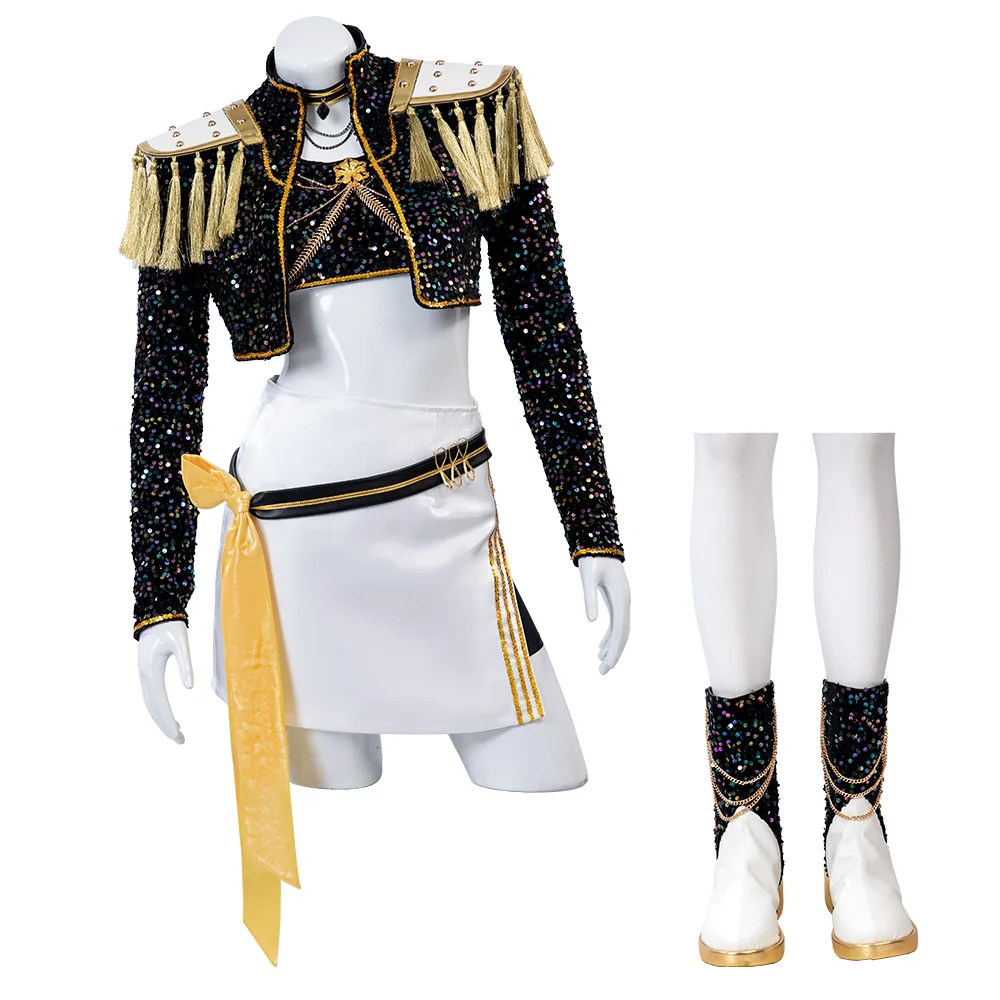

Mira Kop Cosplay Costume Demons Hunter Disguise Woman Boots Girls Halloween Carnival Party Clothing