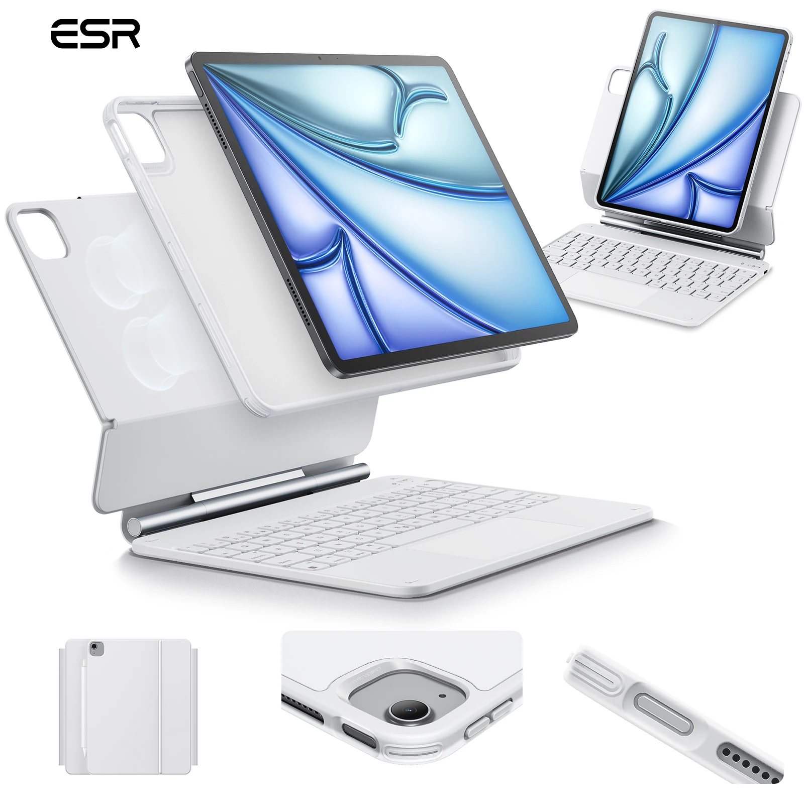 ESR iPad Air 11 ケース キーボード付き M4/M3/M2 (2026/2025/2024
