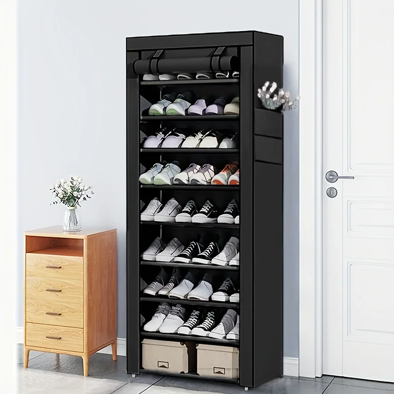 10-Layer Sturdy Shoe Rack - Holds 18-22 Pairs, Dustproof, Adjustable, Space-Saving, Bedroom/Entrance