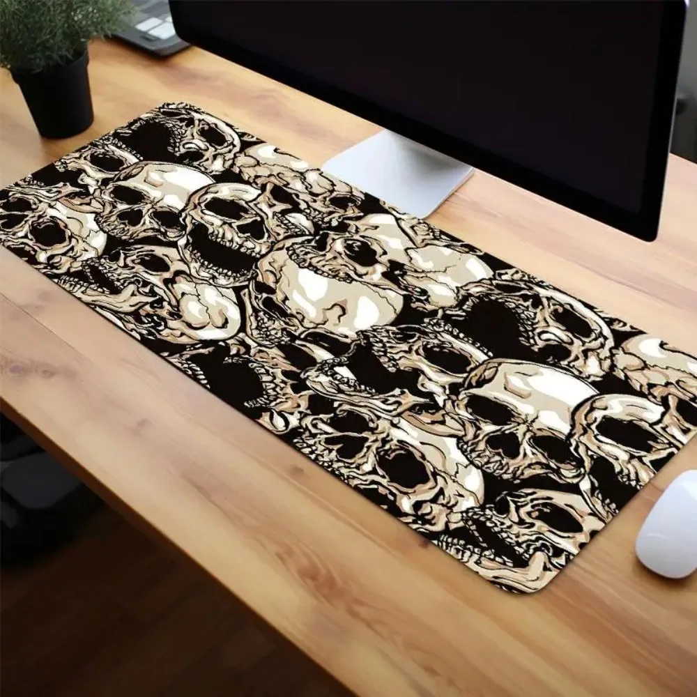 Skull Pattern Gaming Mouse Pad, Non-Slip Rubber Base Desk Mat for PC Computer Office, Creative Gamer Gift