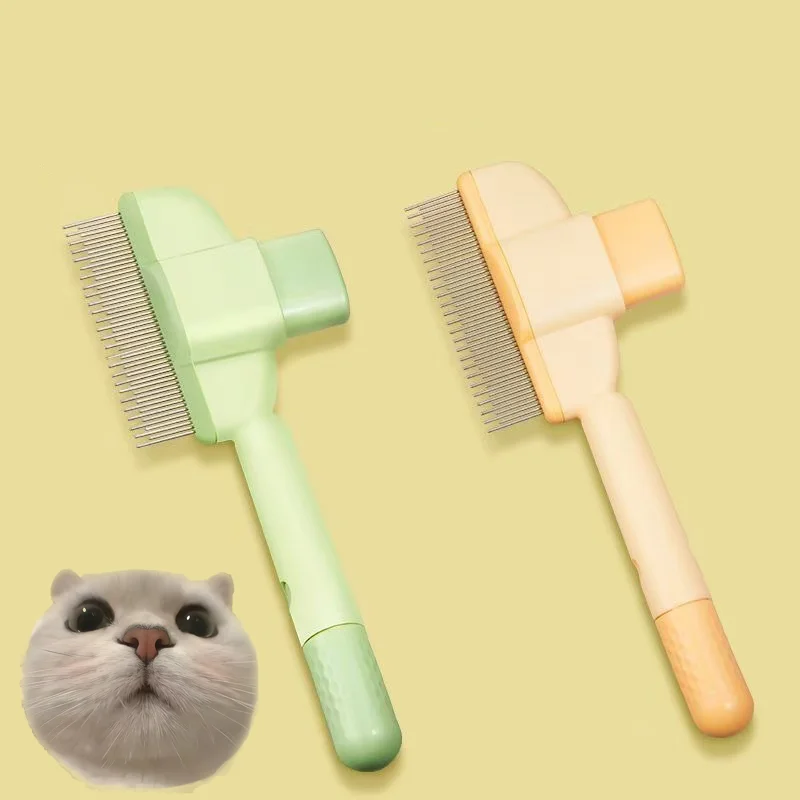 Peine de autolimpieza para mascotas, artefacto de pelo flotante, pelo largo, fila especial, eliminación de nudos
