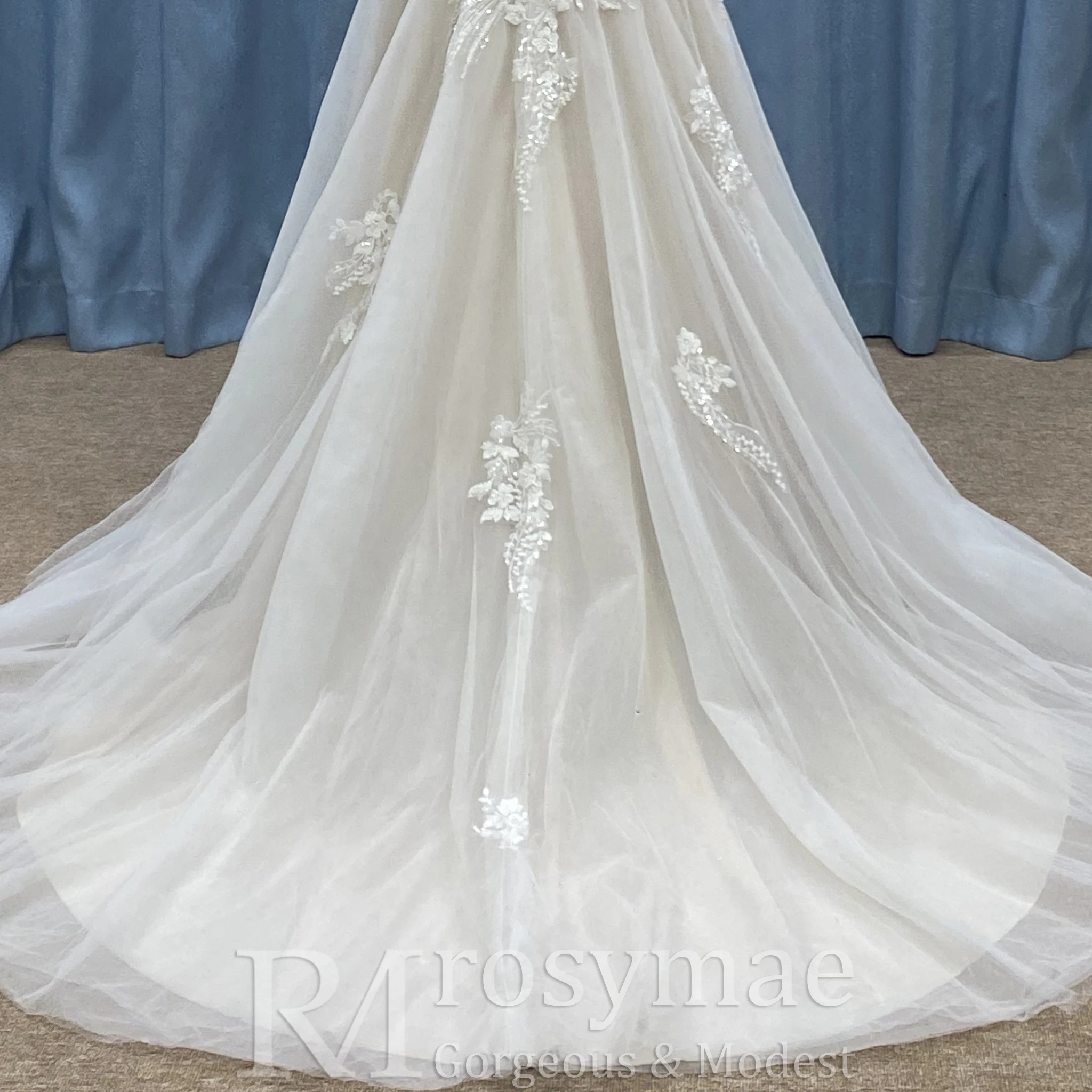 Rosymae robe de mariée sirène à col transparent et manches cape pour robe de mariée avec Design élégant dos nu vestidos para mujer