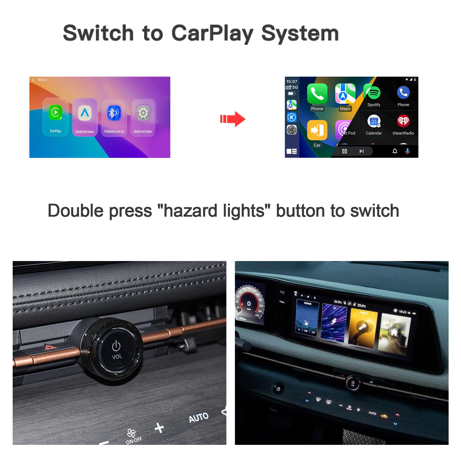 Комплект беспроводного декодера Exploter CarPlay Android Auto, мультимедийный видеоинтерфейс Plug and play