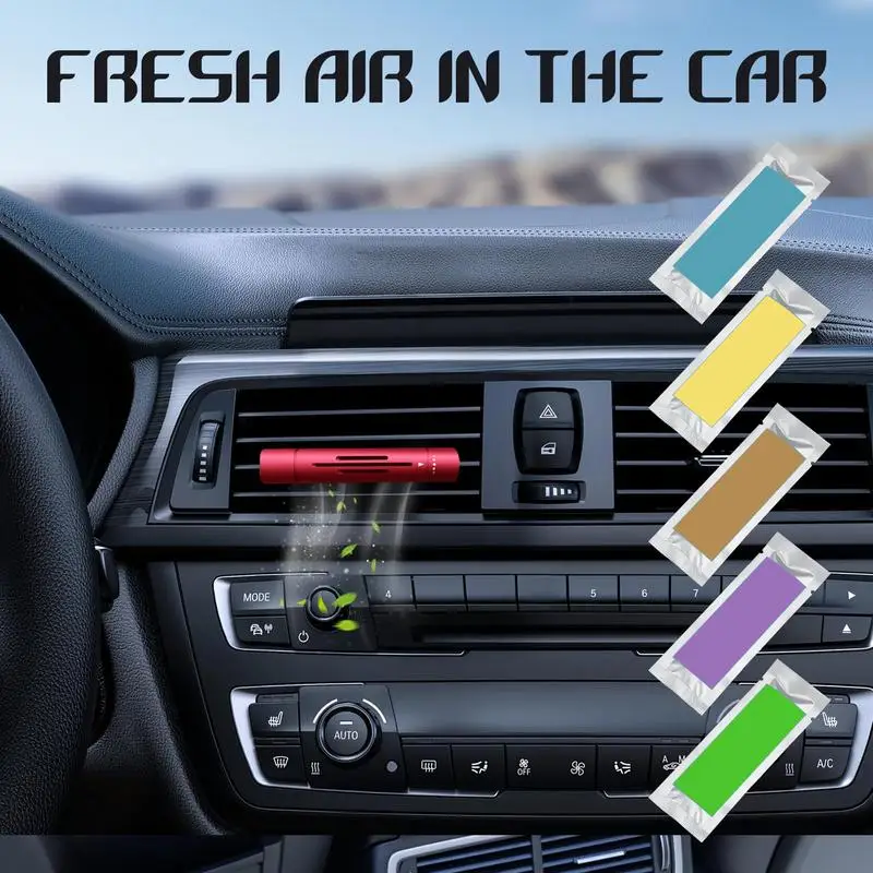 Car Air Freshener Vent Clip Aluminum Alloy EssentialOil Car Diffuser Vent Clip Sticks Refill Car Air Freshener Car Accessories