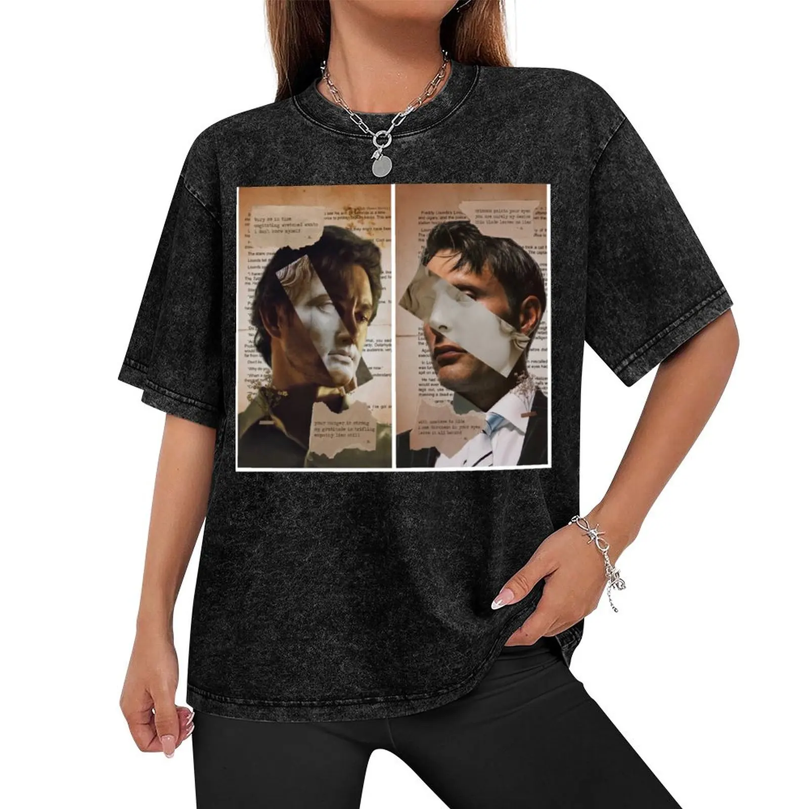 Secreted Love - A Will Graham & Hannibal Lecter Poetic Collage T-Shirt summer tops tops clothes for men