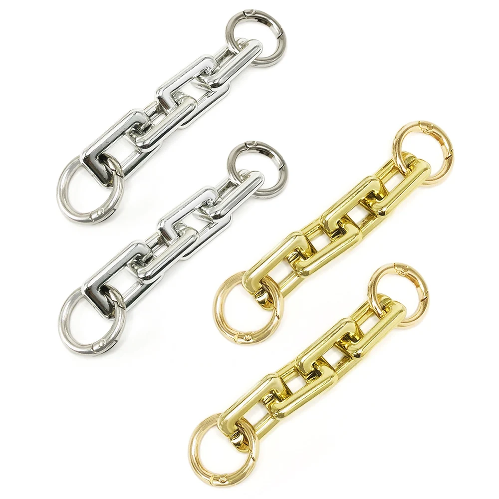 Extensor de cadena de Metal para bolso, hebilla colgante, accesorios para bolsos, dorado, negro y plateado, 1 unidad