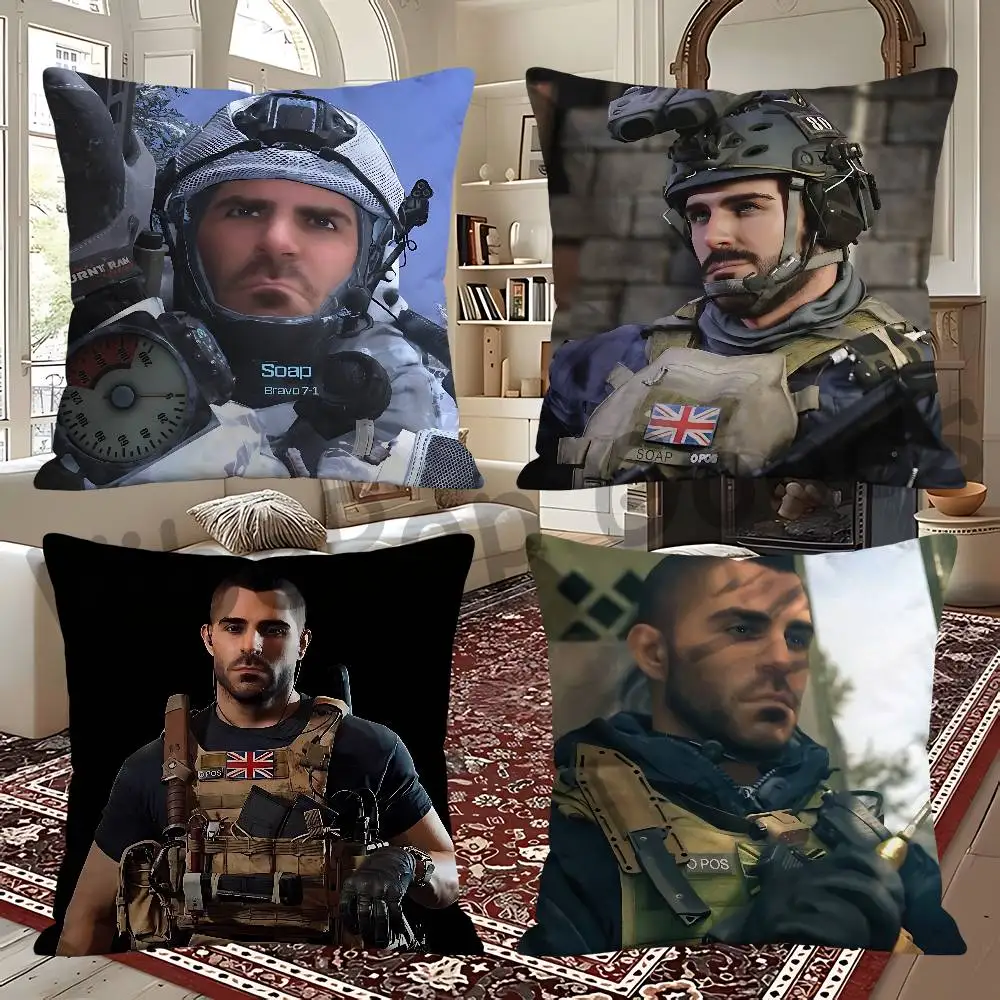 John S-Soap M-MacTavish 30x30 65x65 40x40 45x45 50x50 cm Fade Resistant Throw Pillow Cover Pet Friendly Patio Sofa Decor