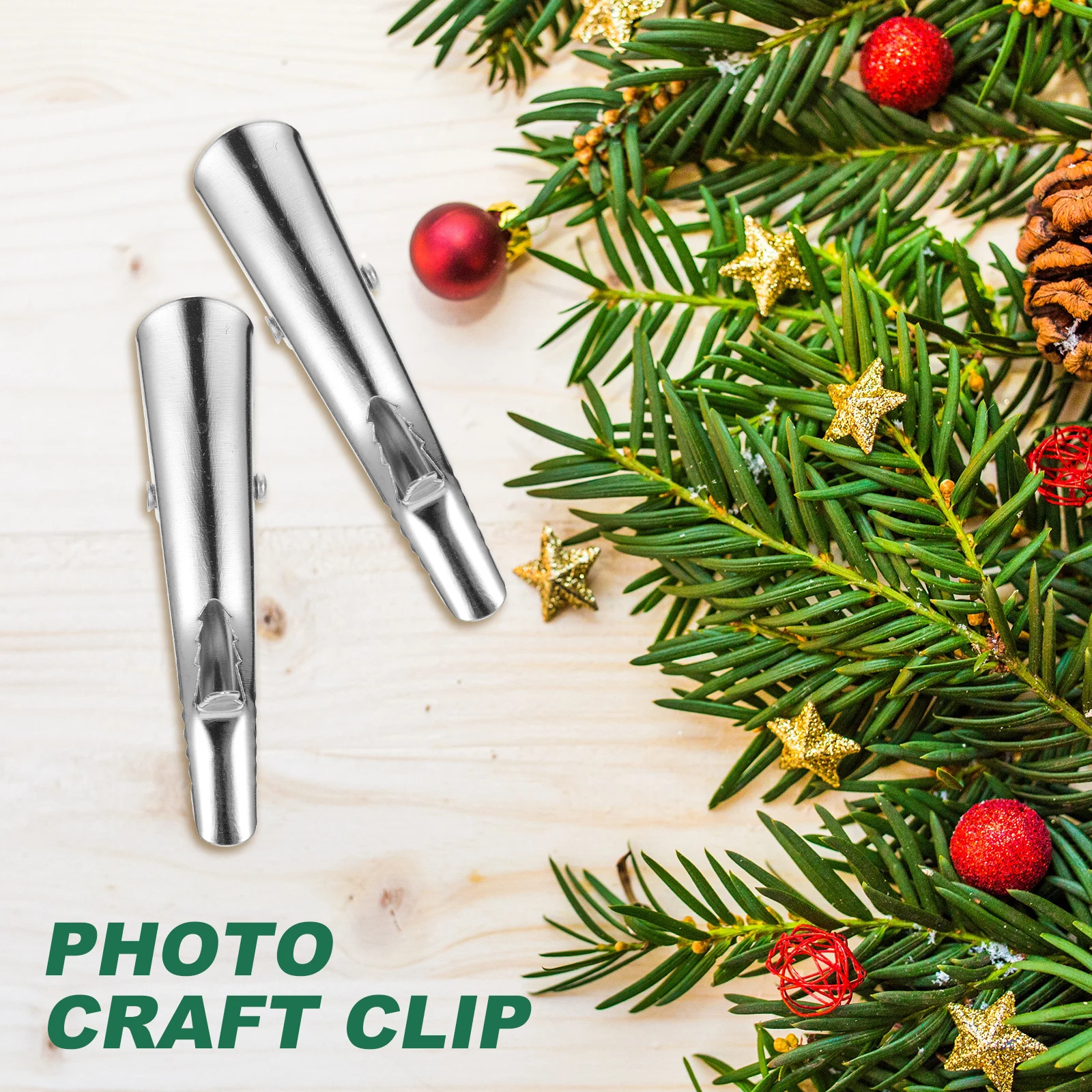 

50Pcs Multi-Functional Metal Clips Clamps Strong Stainless Steel for Xmas Tree Ornament Photo Memo Holder Crafts