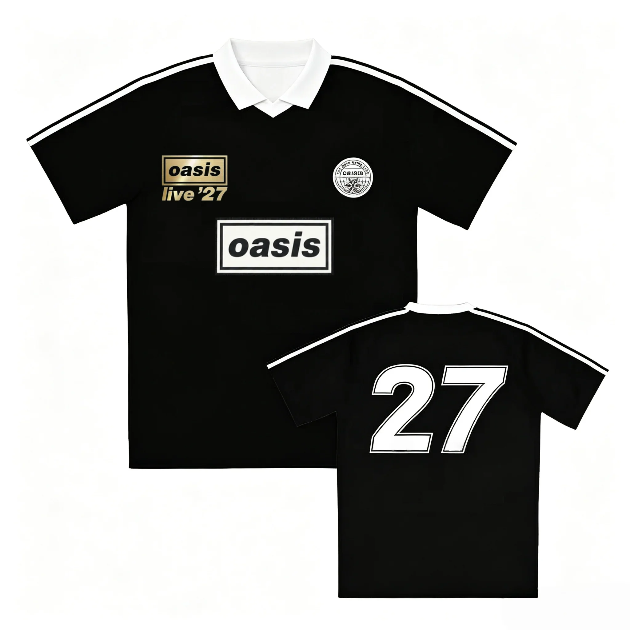 Oasis Live '27 World Tour 2026 New V-Neck Polo Vintage Y2k Top Adult T-shirt Casual Quick-dry Breathable Outdoor Sports Jersey