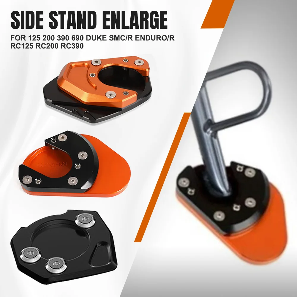 

For 125 200 390 690 Duke SMC/R ENDURO/R RC125 RC200 RC390 Side Stand Foot Extension Kickstand Enlargement Pad Plate Support